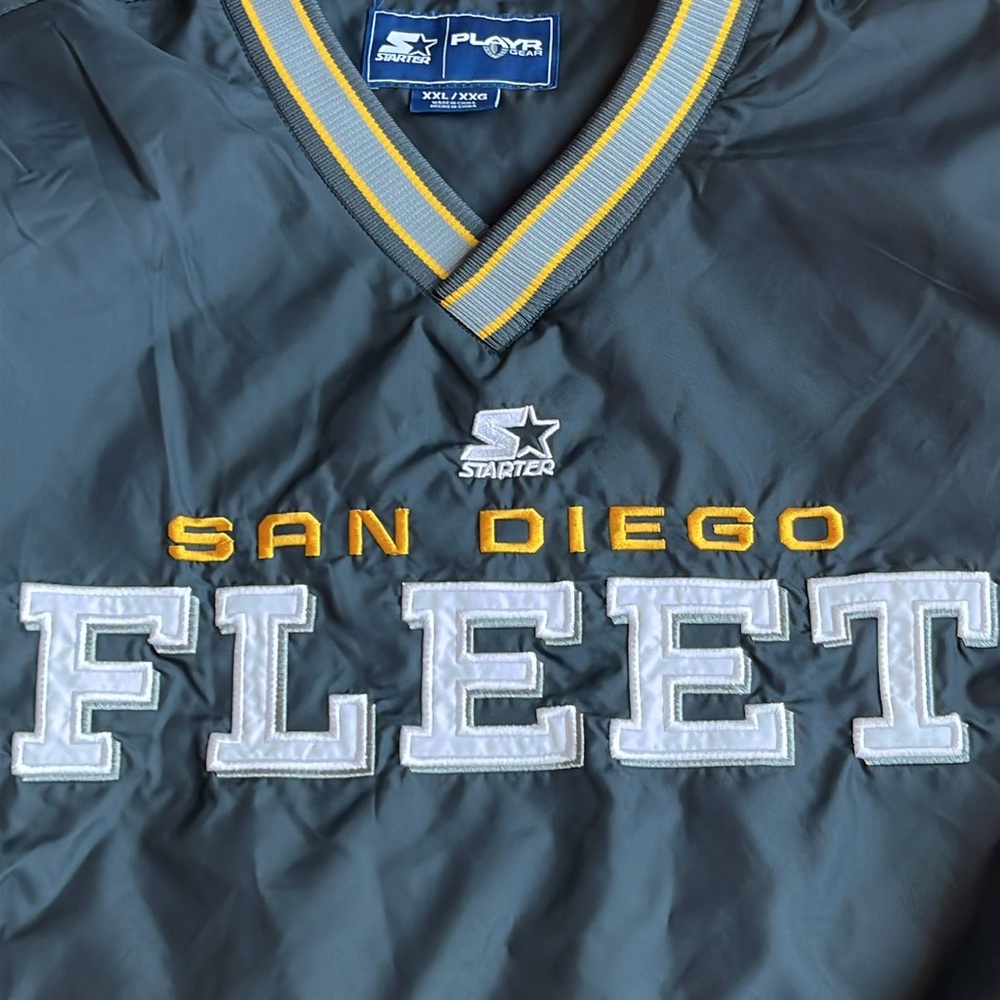 AAF Football League Starter San Diego FLEET Pullover Windbreaker Size XXL NWT‎